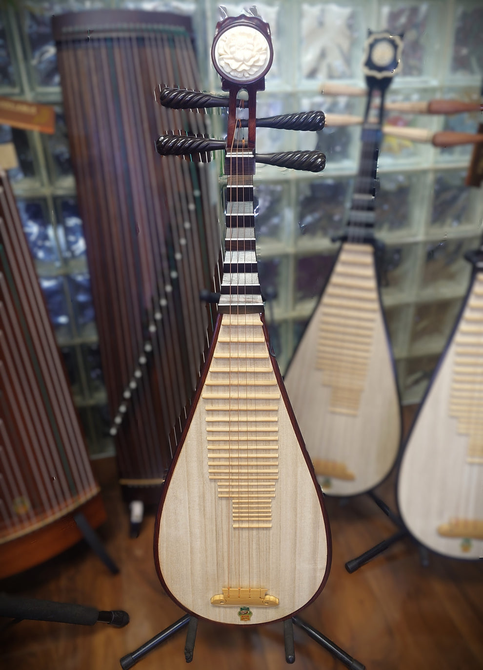 Burmese Instrument Dunhuang Collection Pipa Burmese Rosewood with Aged Rosewood Pegs ...