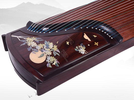 Dunhuang Bois de Rose 9DH9698LL Guzheng "Jade Rabbit" 敦煌牌玫瑰檀演奏筝“玉兔衔桂”