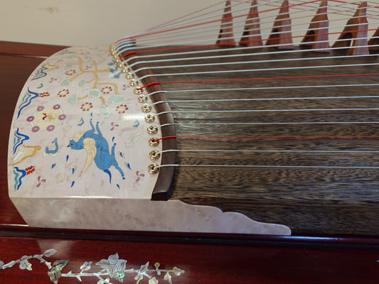 Mujiuchen Travel-size 42" Carved-Out Guzheng "Green Pine"