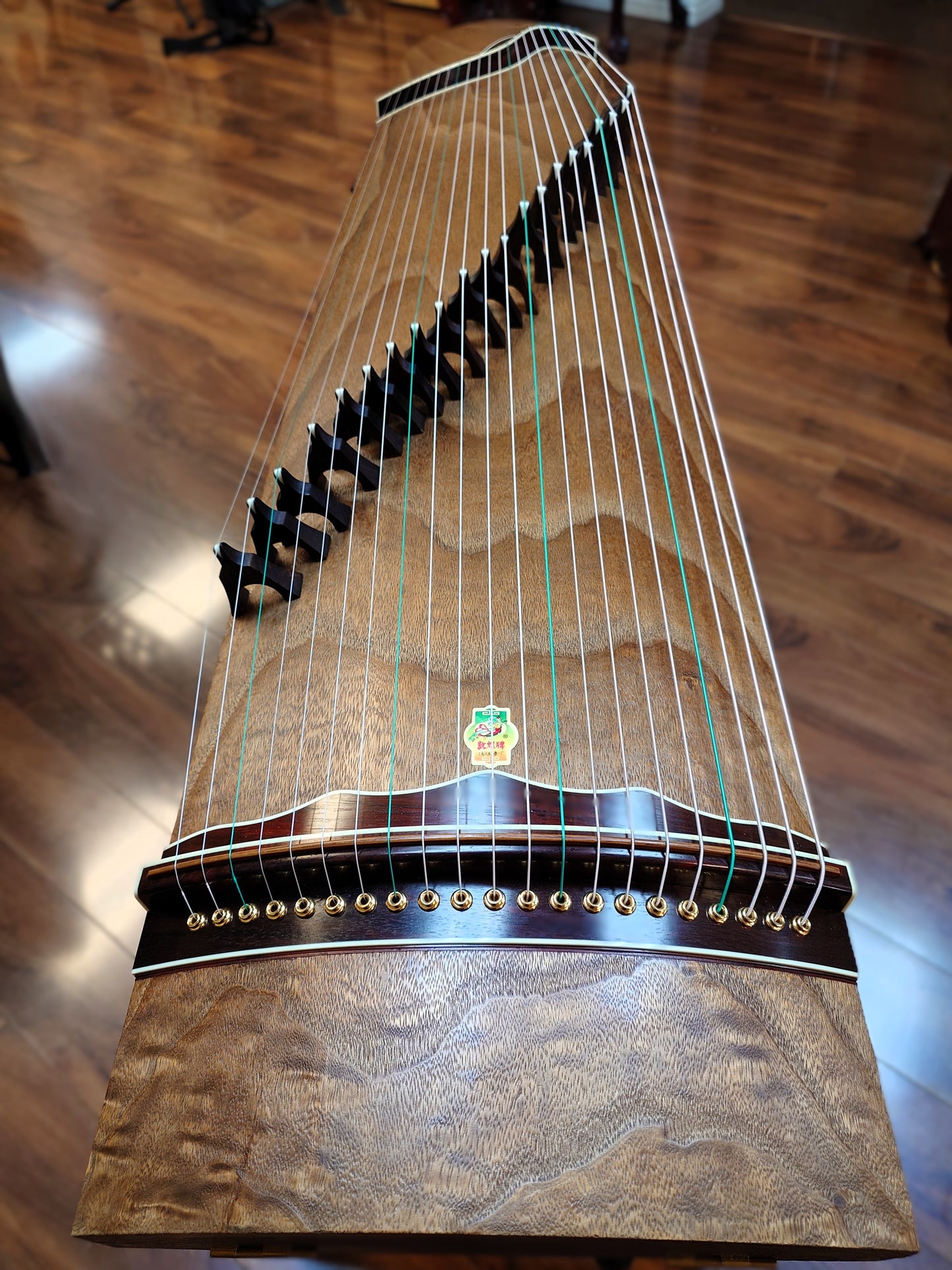 Dunhuang Red Sandalwood  Carved-out Guzheng 23996989W "Natural Essence"敦煌牌限量版小叶紫檀整挖筝“天然存真”