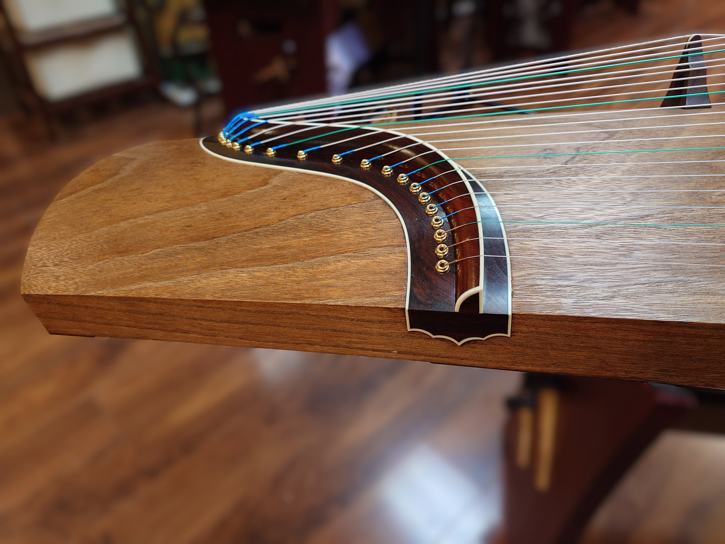 Dunhuang Red Sandalwood  Carved-out Guzheng 23996989W "Natural Essence"敦煌牌限量版小叶紫檀整挖筝“天然存真”